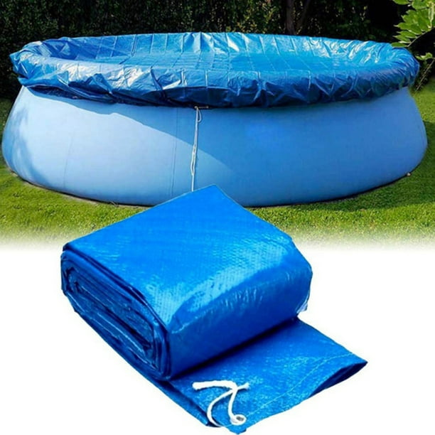 8/10FT Round Pool Cover Fast Set Family Swimming Pool Sheet Cover Tarpaulin